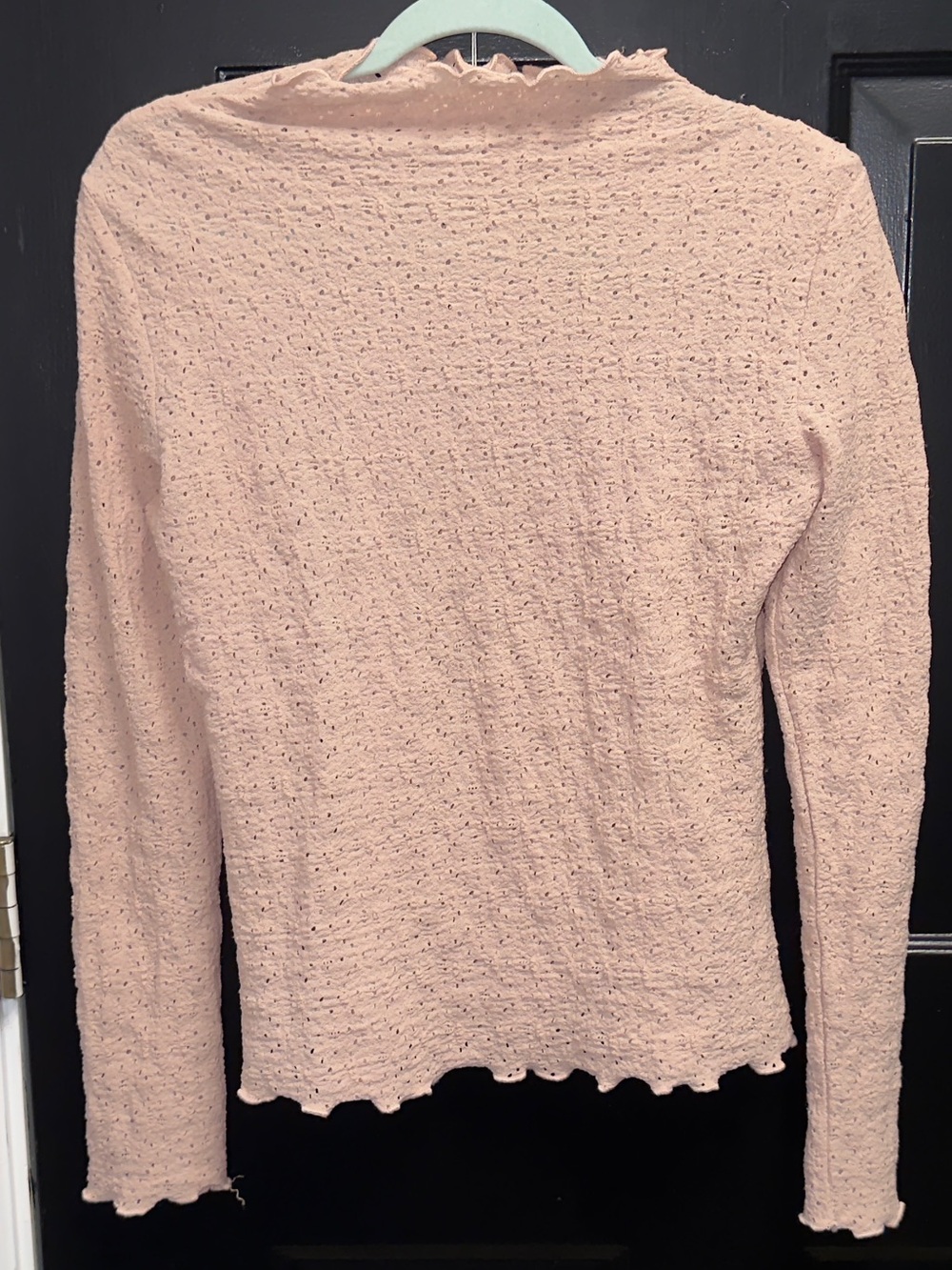 Mystree Blush Pink Long-Sleeve Textured Top